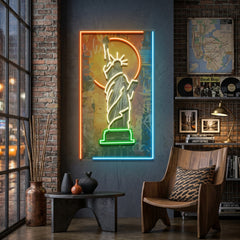 Colorful Liberty Statue Collapse Art LED Neon Sign Light Pop Art