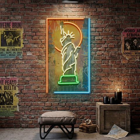 Colorful Liberty Statue Collapse Art LED Neon Sign Light Pop Art