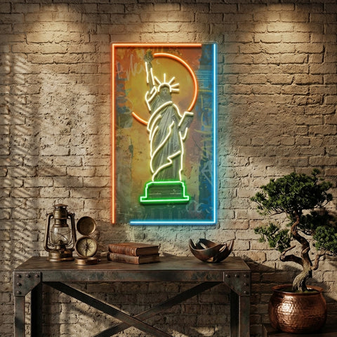 Colorful Liberty Statue Collapse Art LED Neon Sign Light Pop Art