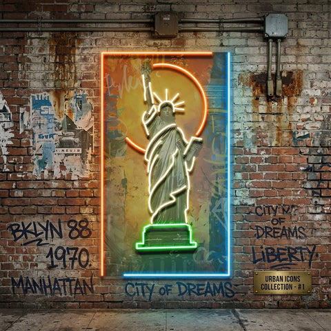 Colorful Liberty Statue Collapse Art LED Neon Sign Light Pop Art