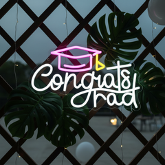 2025 Congrats Grad Sign Graduation Cap Led Neon Sign