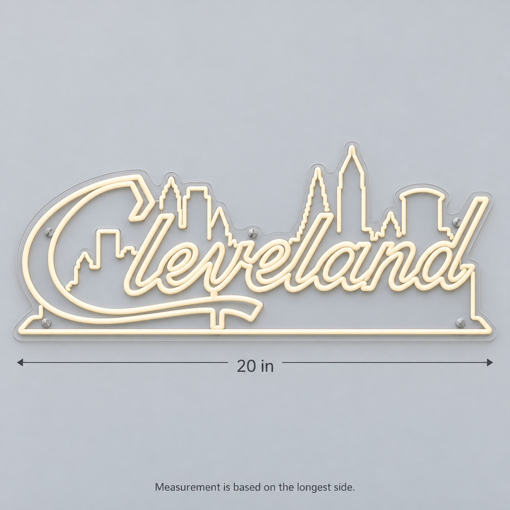 Cleveland Skyline Logo - Custom LED Neon Sign