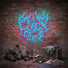 Rebelious F-ck Off In Collapse Art LED Neon Sign Light Pop Art