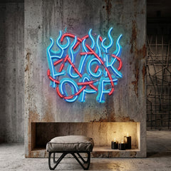Rebelious F-ck Off In Collapse Art LED Neon Sign Light Pop Art