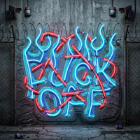 Rebelious F-ck Off In Collapse Art LED Neon Sign Light Pop Art