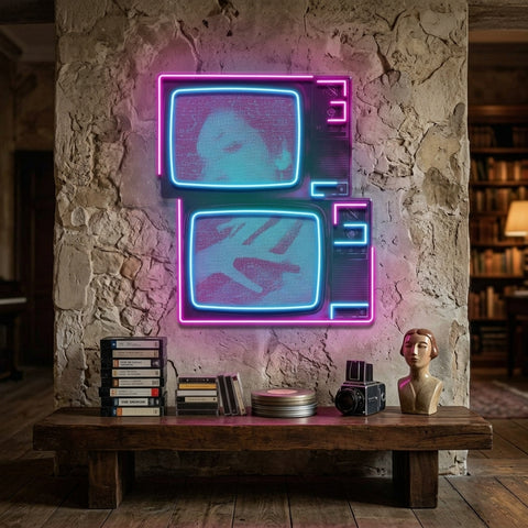Retro Television Star Collapse Art LED Neon Sign Light Pop Art