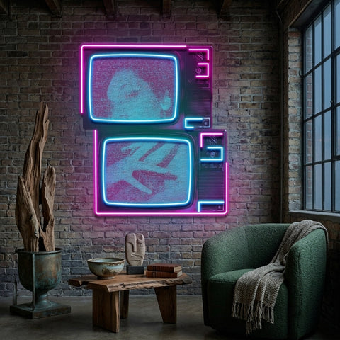 Retro Television Star Collapse Art LED Neon Sign Light Pop Art