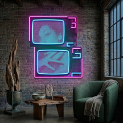 Retro Television Star Collapse Art LED Neon Sign Light Pop Art