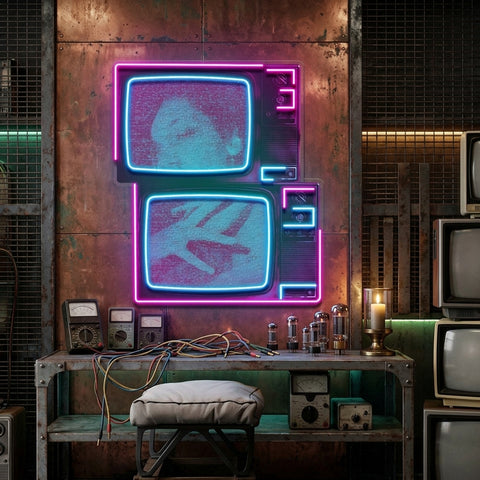 Retro Television Star Collapse Art LED Neon Sign Light Pop Art