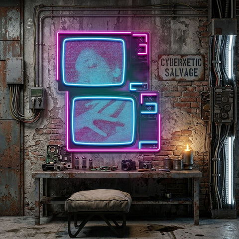 Retro Television Star Collapse Art LED Neon Sign Light Pop Art