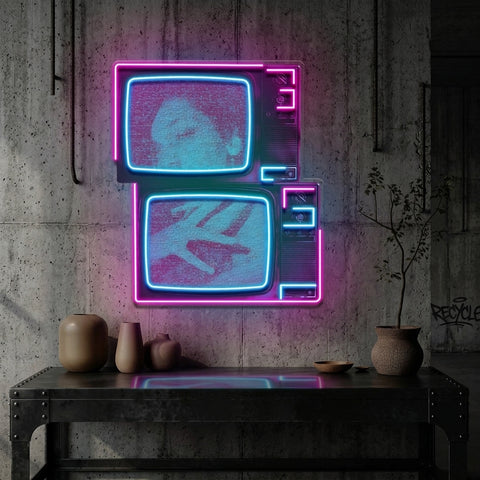 Retro Television Star Collapse Art LED Neon Sign Light Pop Art