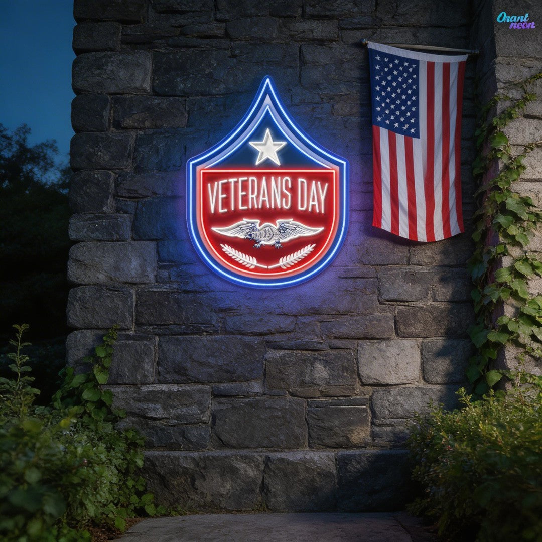 Gratitude in Neon: Veterans Day Neon Sign Light Artwork
