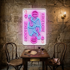 True Love Queen Card Collapse Art LED Neon Sign Light Pop Art