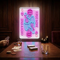 True Love Queen Card Collapse Art LED Neon Sign Light Pop Art