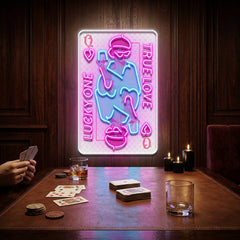 True Love Queen Card Collapse Art LED Neon Sign Light Pop Art