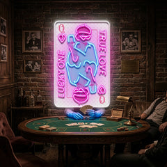 True Love Queen Card Collapse Art LED Neon Sign Light Pop Art