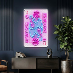 True Love Queen Card Collapse Art LED Neon Sign Light Pop Art