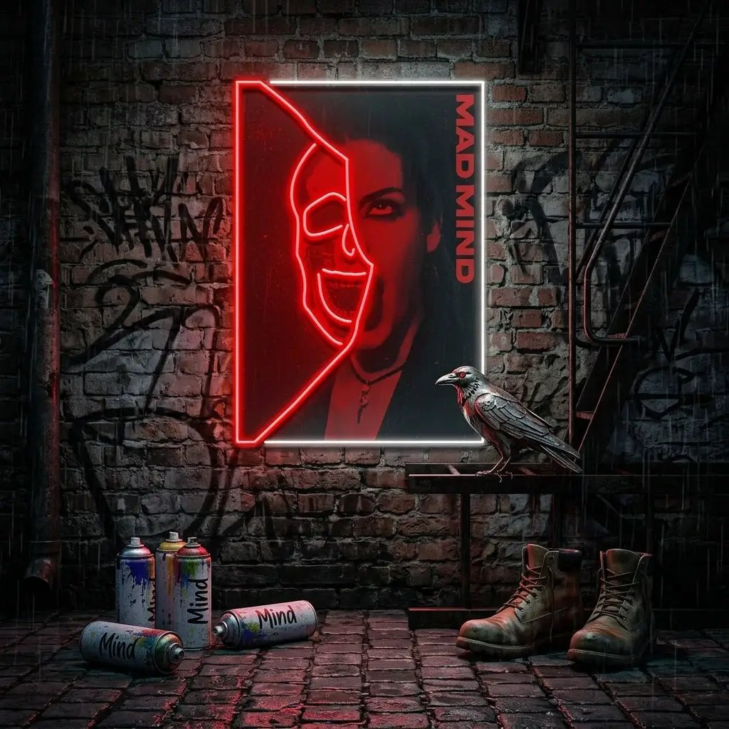 Hidden Mad Mind Collapse Art LED Neon Sign Light Pop Art