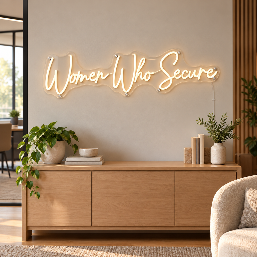 Women Who Secure Logo - Custom LED Neon Sign