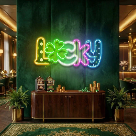 Lucky 2 St Patrick's Day Artwork Led Neon Sign Light