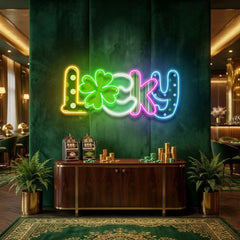 Lucky 2 St Patrick's Day Artwork Led Neon Sign Light