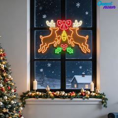 Bright Lights, Reindeer Nights: Neon Christmas Cheer Neon Sign Light Artwork