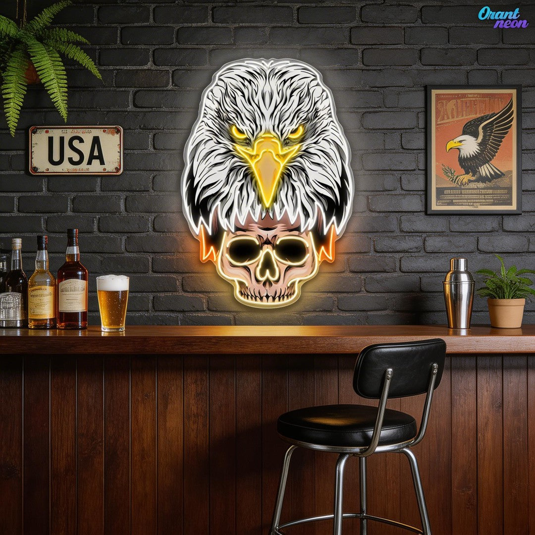 Eagle’s Fury, Skull’s Legacy Neon Sign Light Artwork