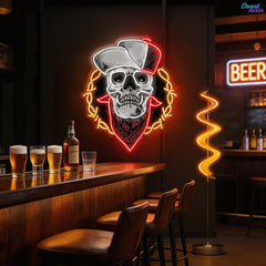 Head of the Dead: Neon Skull with Hat Neon Sign Light Artwork