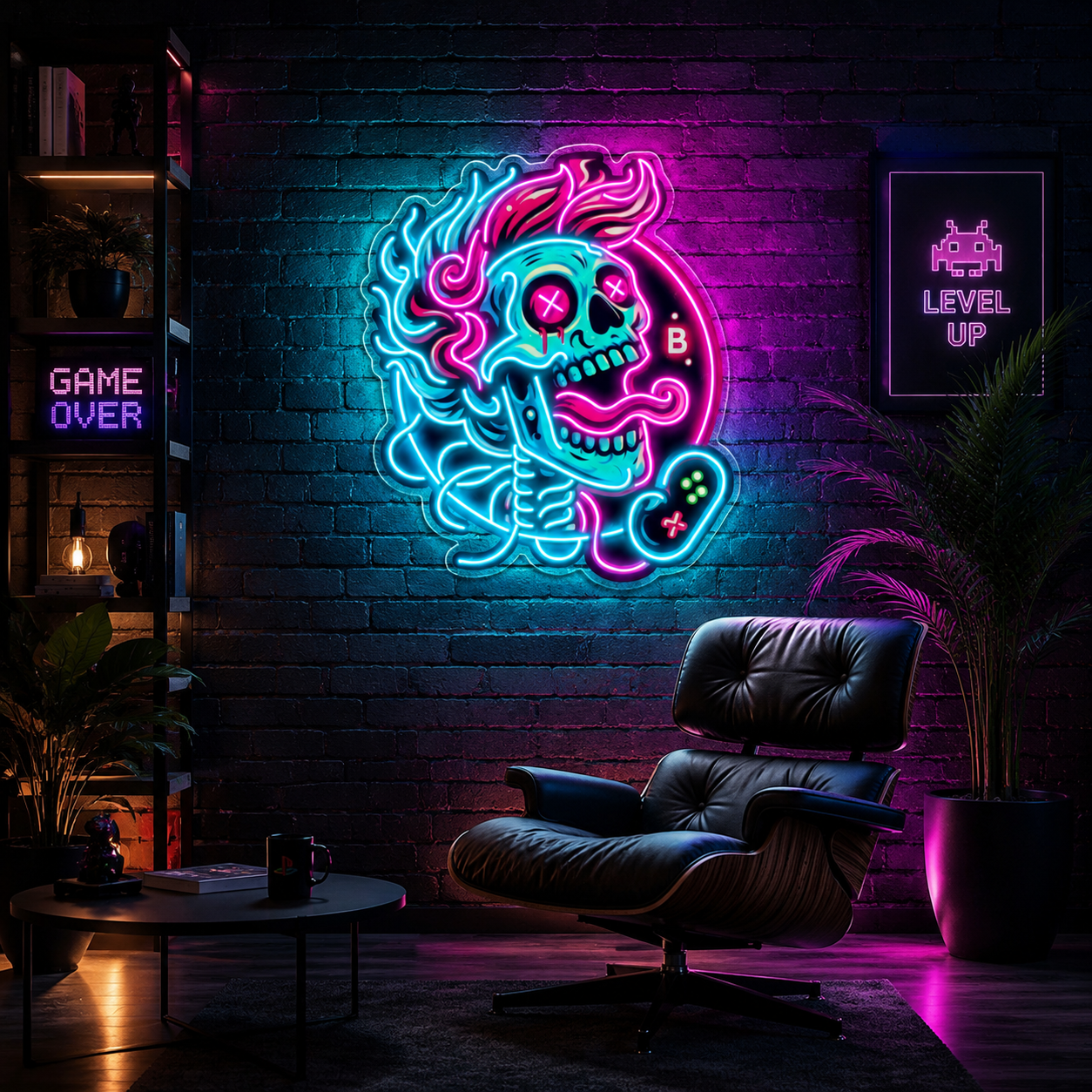 No Game No Light Crazy Skull Neon Sign Light Artwork