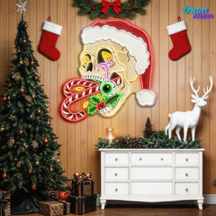 Merry Misfits: Skull & Sweets Christmas Neon Sign Light Artwork