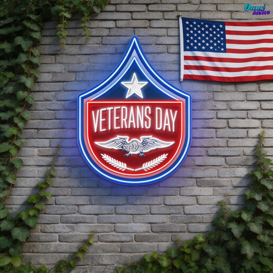 Gratitude in Neon: Veterans Day Neon Sign Light Artwork