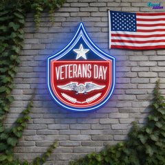 Gratitude in Neon: Veterans Day Neon Sign Light Artwork