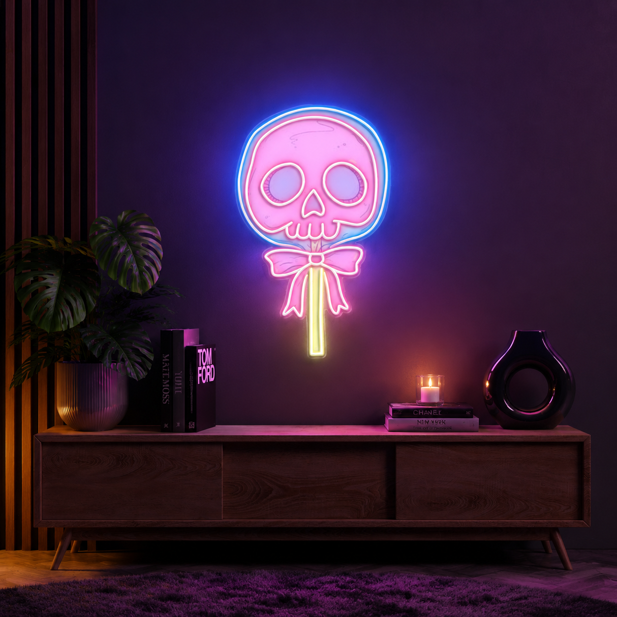 Love Blooms in the Graveyard Neon Sight Light Artwork
