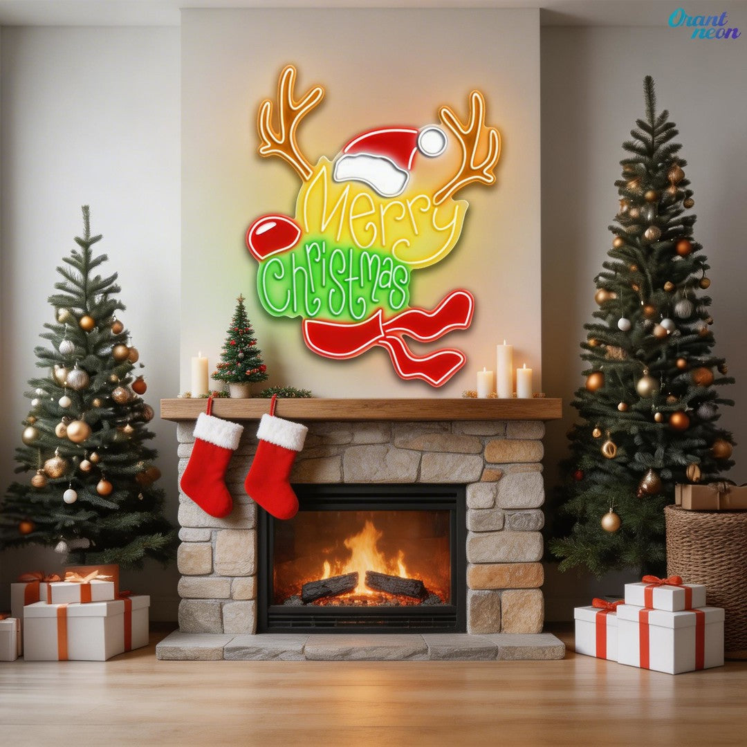 Neon Nights with Santa’s Reindeer Neon Sign Light Artwork