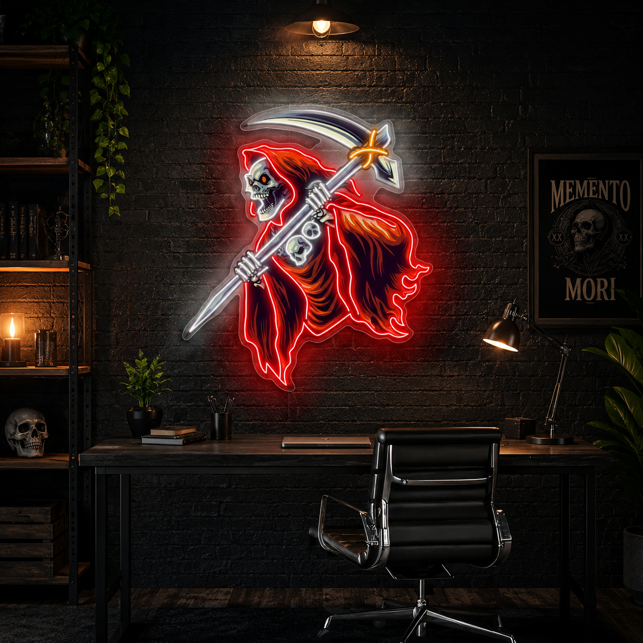 Skull of the Reaper Neon Sign Light Artwork