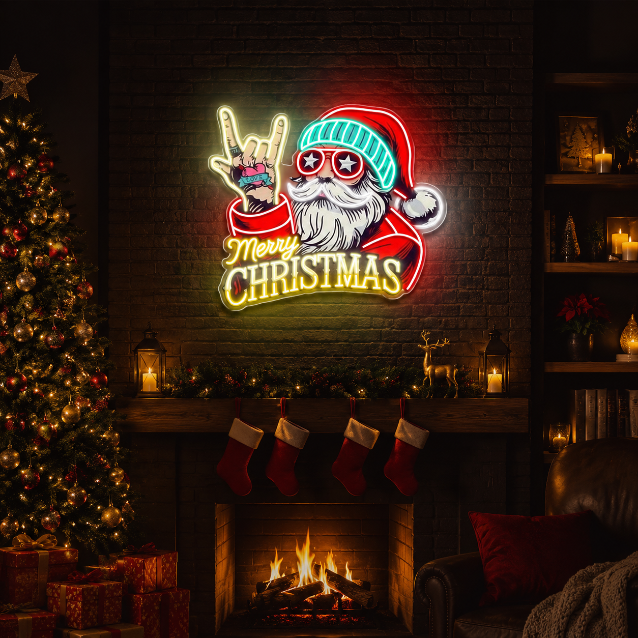 Santa Says YOLO: Christmas Glow Neon Sign Light Artwork
