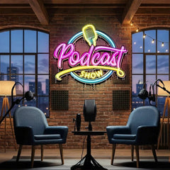 LED Neon Sign for Podcast Show - Custom Artwork Design