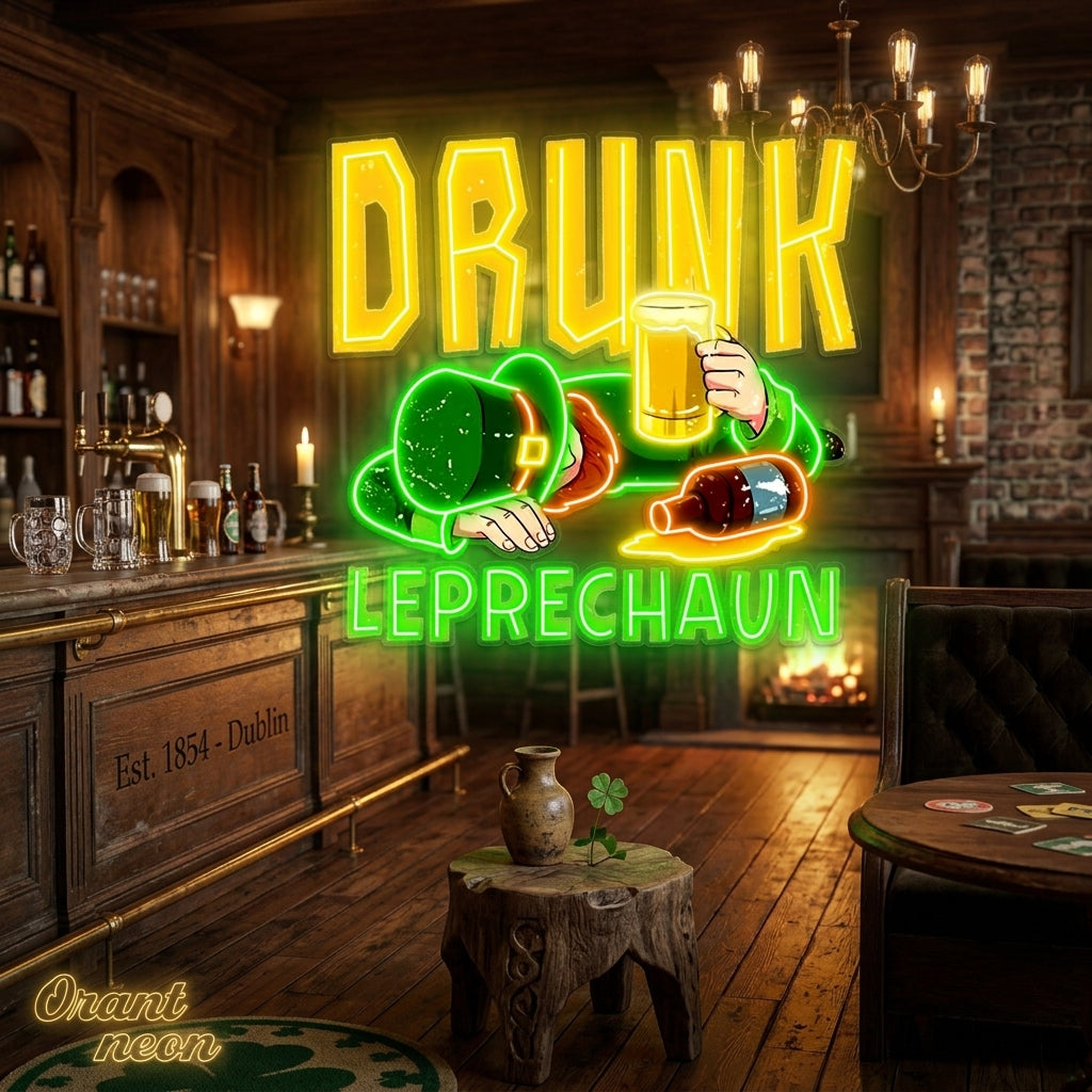 Patrick's Day Fainted Drunken Goblin Led Neon Acrylic Artwork