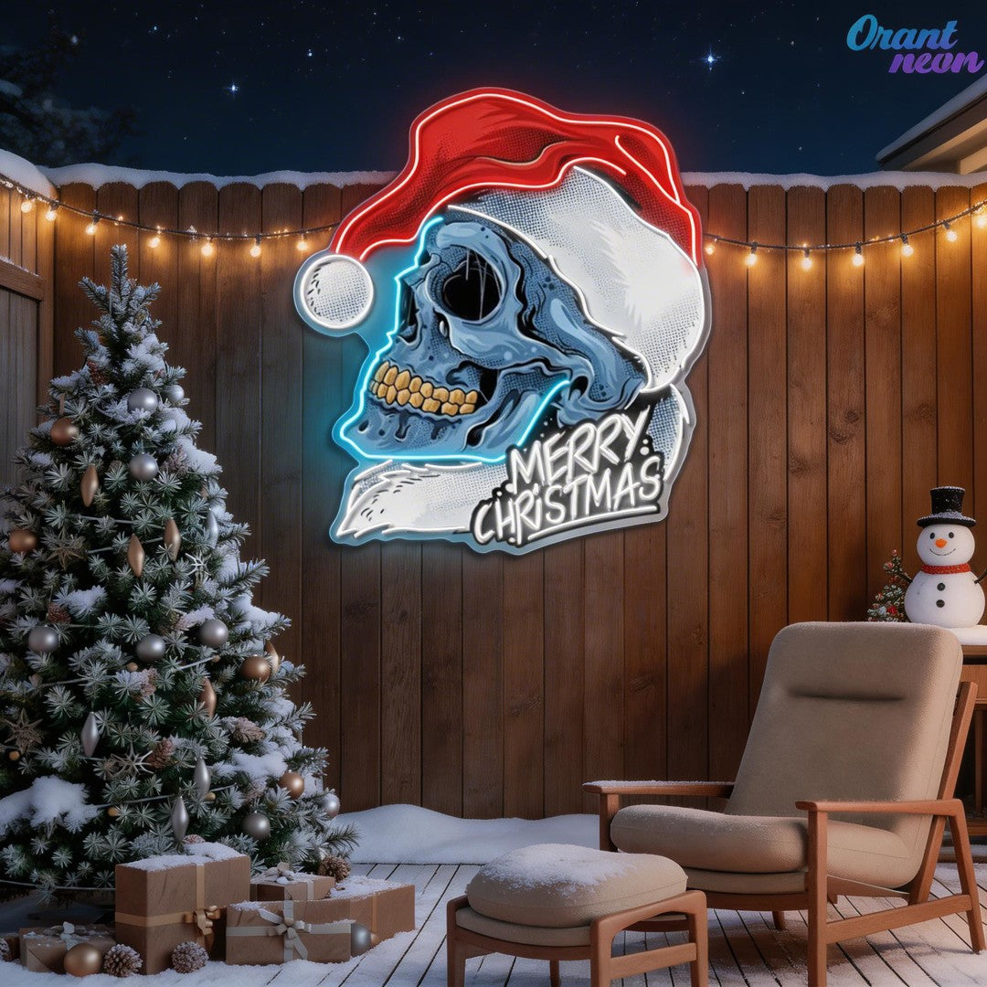 Skull Secrets of Christmas Neon Sign Light Artwork