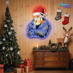 Smoking Santa's Shadow Neon Sign Light Artwork