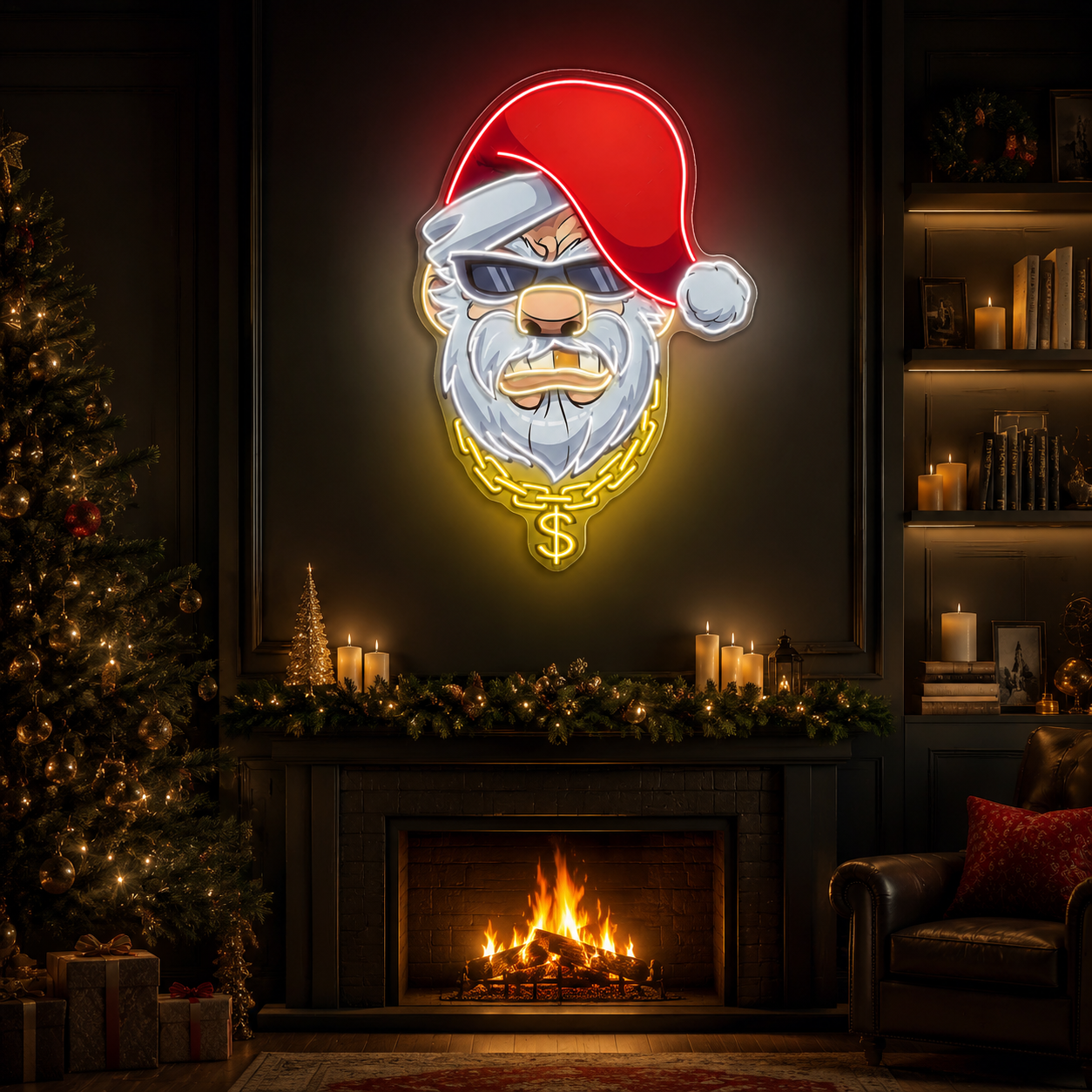 Swag Santa Neon Sign Light Artwork