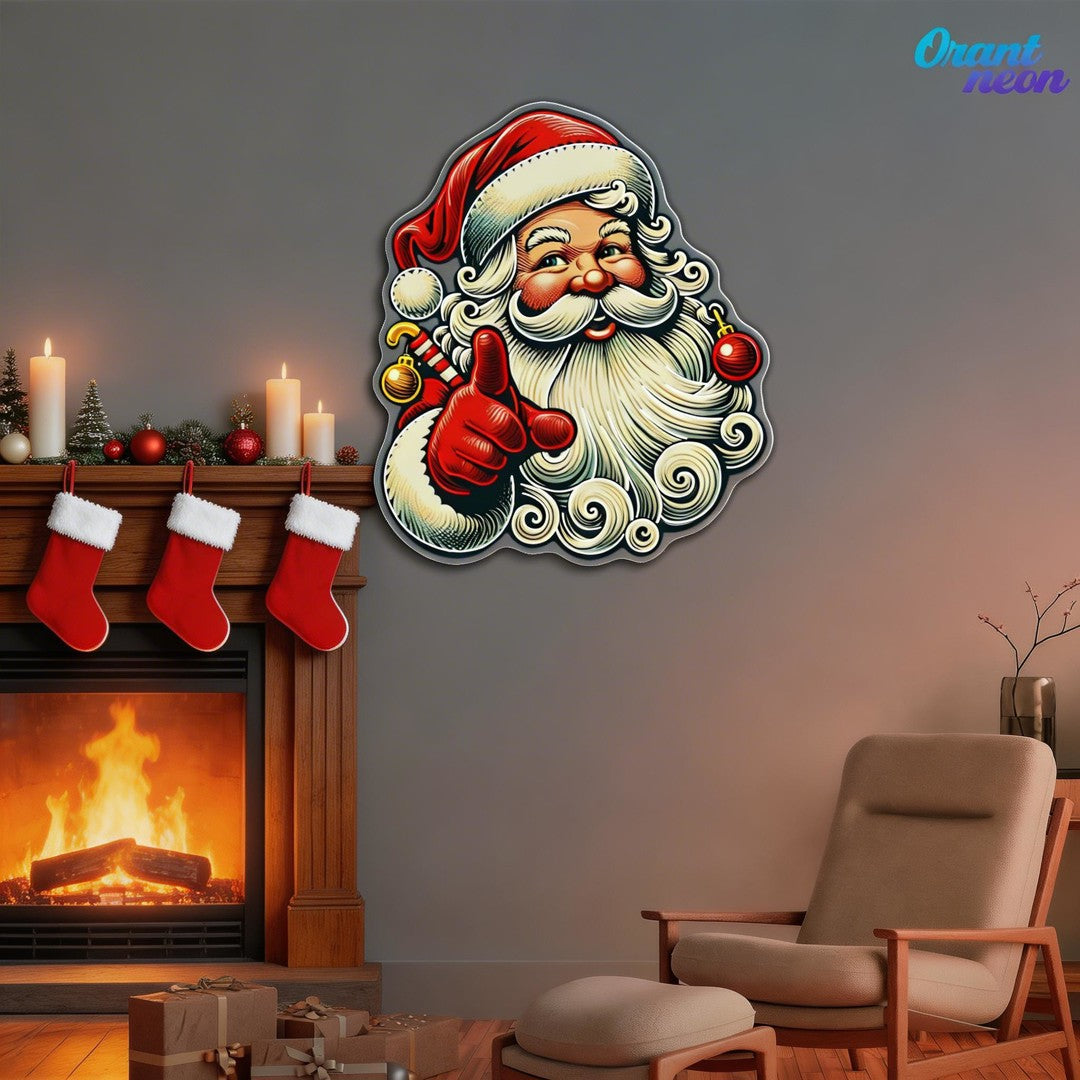 Sweet Santa: A Smile for Christmas Neon Sign Light Artwork