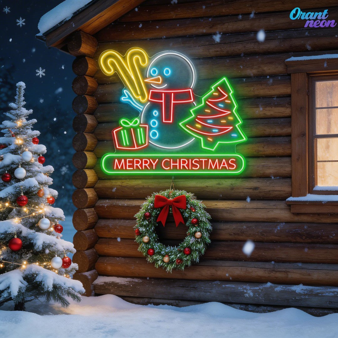 Neon Snowman: Bringing Christmas to Life Neon Sign Light Artwork