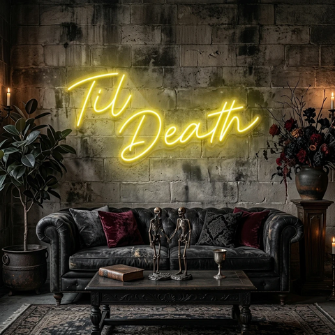 Til Death Led Neon Sign Light, Neon Sign Wedding, Neon Sign Wedding Backdrop