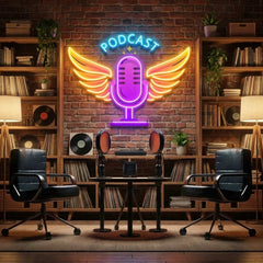 Custom Name Podcast LED Neon Light - Custom Artwork for Studio Decor