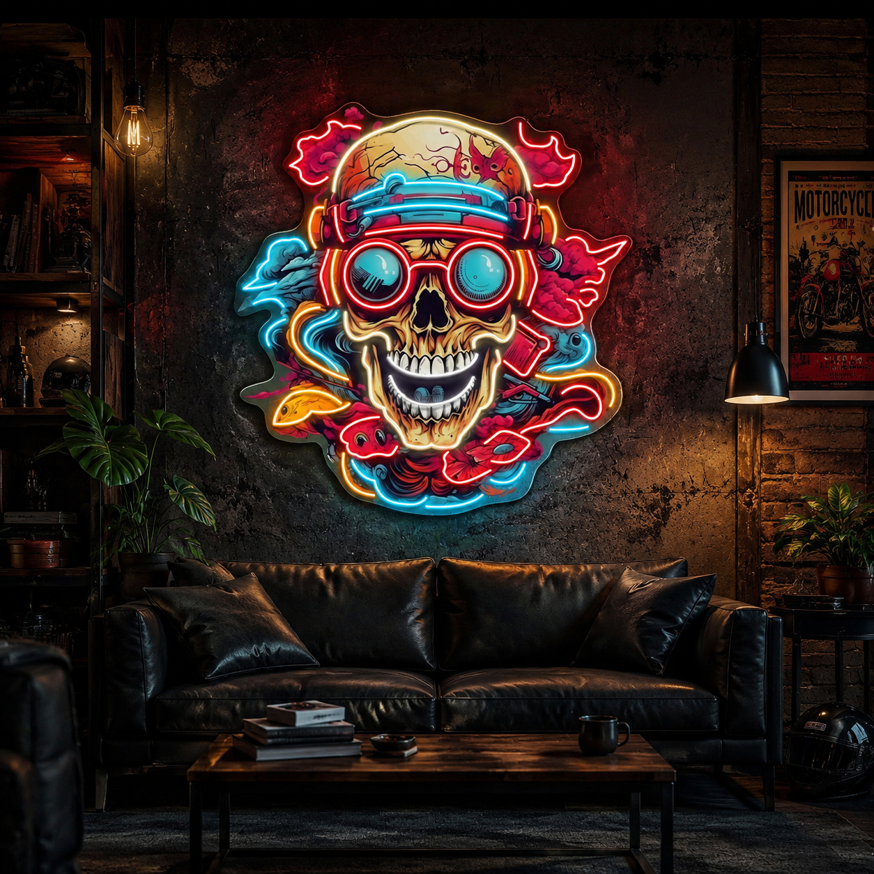Shinigami Glow: The Art of Life and Death Neon Sign Light Artwork