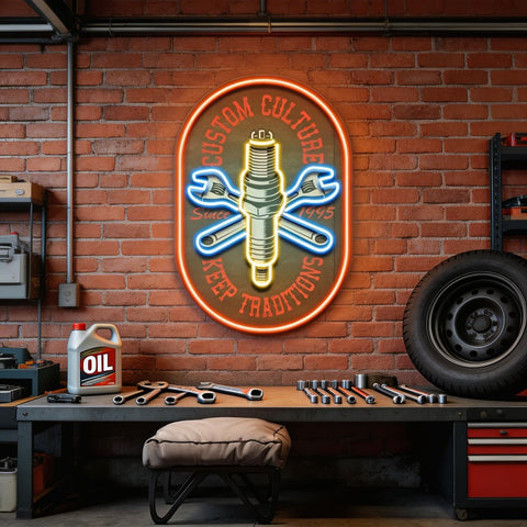 Custom Racing Engine LED Neon Sign Light Pop Art
