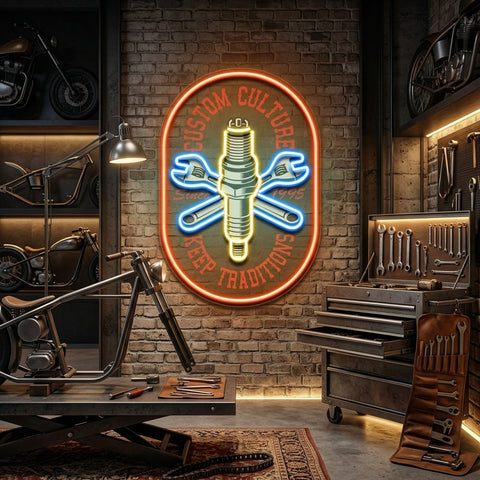 Custom Racing Engine LED Neon Sign Light Pop Art