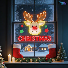 Christmas Reindeer Eve Neon Sign Light Artwork