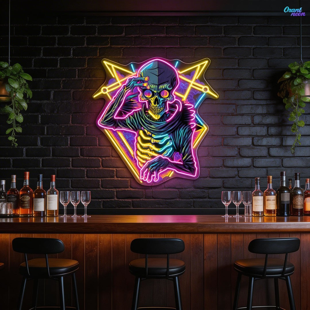 Skull & Sound: The Producer’s Pulse Neon Sign Light Artwork